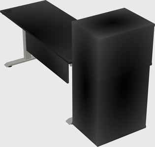 Height-adjustable desk - grade 3 w/cabinet