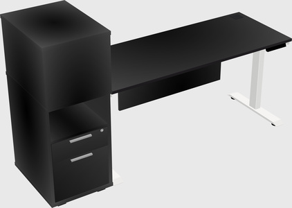 Height-adjustable desk - grade 3 w/cabinet