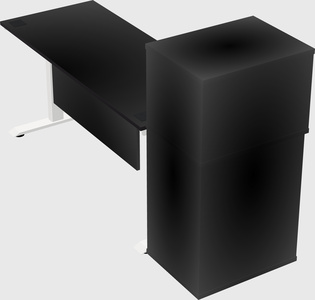 Height-adjustable desk - grade 3 w/cabinet