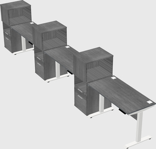 Height-adjustable desk - grade 3 w/cabinet