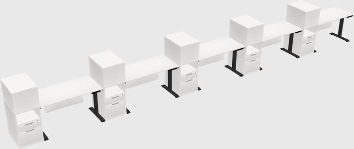 Height-adjustable desk - grade 3 w/cabinet