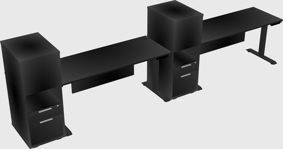 Height-adjustable desk - grade 3 w/cabinet