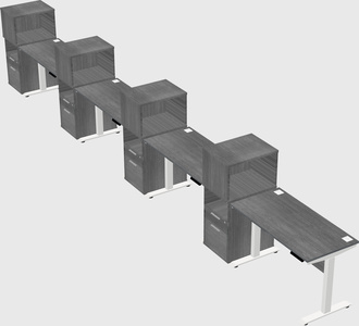 Height-adjustable desk - grade 3 w/cabinet