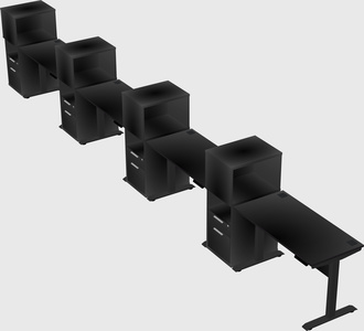 Height-adjustable desk - grade 3 w/cabinet