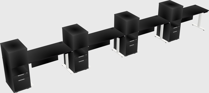 Height-adjustable desk - grade 3 w/cabinet