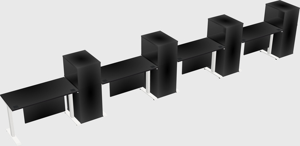 Height-adjustable desk - grade 3 w/cabinet