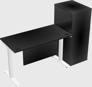 Height-adjustable desk - grade 3 w/cabinet