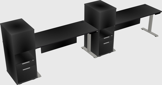 Height-adjustable desk - grade 3 w/cabinet