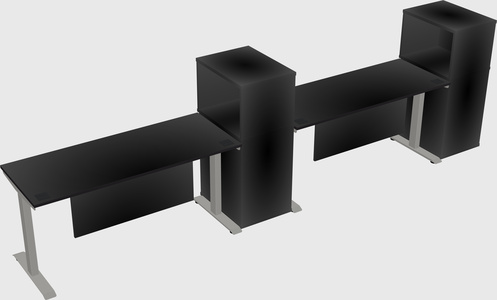 Height-adjustable desk - grade 3 w/cabinet