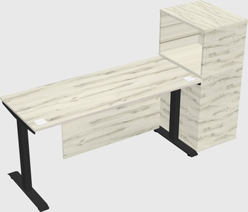 Height-adjustable desk - grade 3 w/cabinet