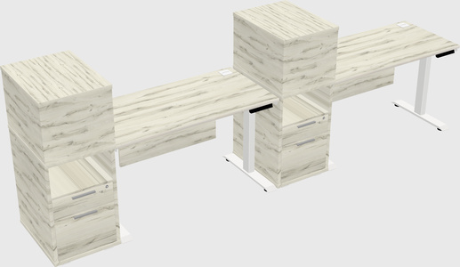Height-adjustable desk - grade 3 w/cabinet