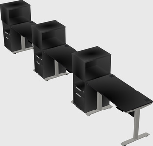 Height-adjustable desk - grade 3 w/cabinet