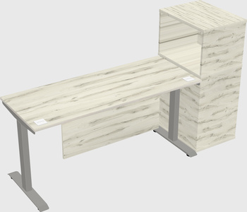 Height-adjustable desk - grade 3 w/cabinet