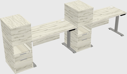 Height-adjustable desk - grade 3 w/cabinet