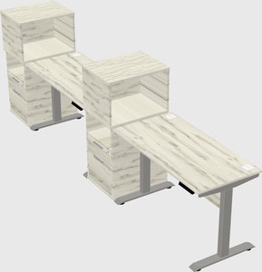 Height-adjustable desk - grade 3 w/cabinet