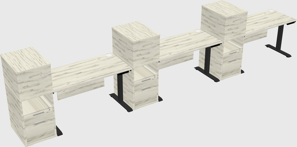 Height-adjustable desk - grade 3 w/cabinet