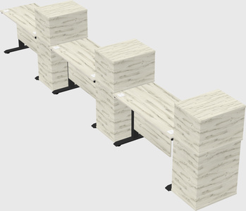 Height-adjustable desk - grade 3 w/cabinet