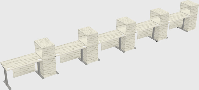 Height-adjustable desk - grade 3 w/cabinet