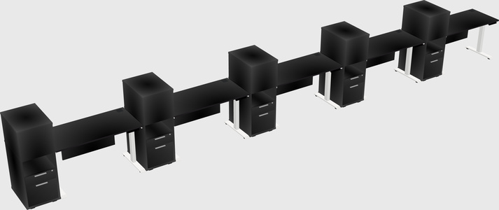 Height-adjustable desk - grade 3 w/cabinet