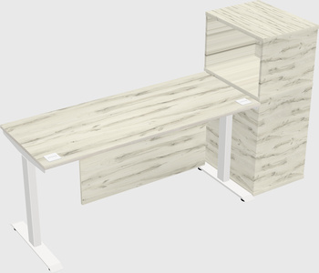 Height-adjustable desk - grade 3 w/cabinet