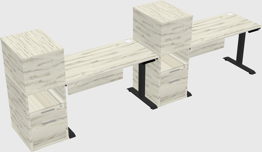 Height-adjustable desk - grade 3 w/cabinet