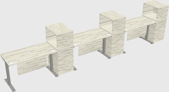 Height-adjustable desk - grade 3 w/cabinet