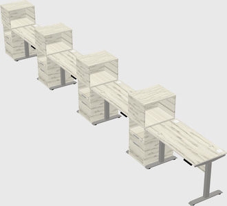 Height-adjustable desk - grade 3 w/cabinet