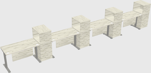 Height-adjustable desk - grade 3 w/cabinet