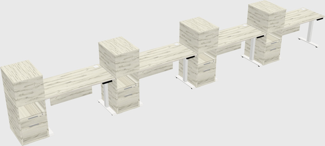 Height-adjustable desk - grade 3 w/cabinet