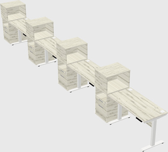 Height-adjustable desk - grade 3 w/cabinet