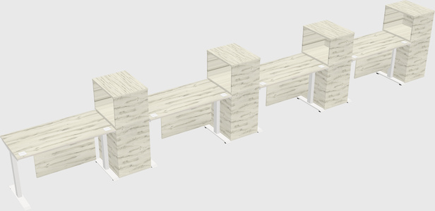 Height-adjustable desk - grade 3 w/cabinet