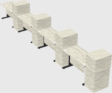 Height-adjustable desk - grade 3 w/cabinet