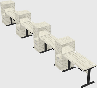 Height-adjustable desk - grade 3 w/cabinet