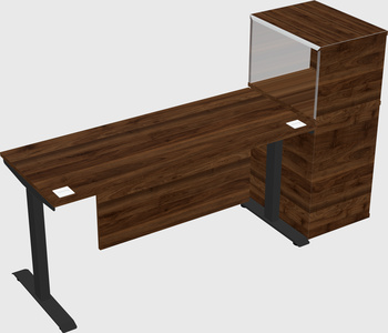 Height-adjustable desk - grade 3 w/cabinet