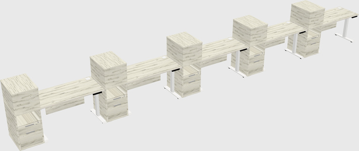 Height-adjustable desk - grade 3 w/cabinet