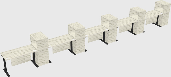 Height-adjustable desk - grade 3 w/cabinet