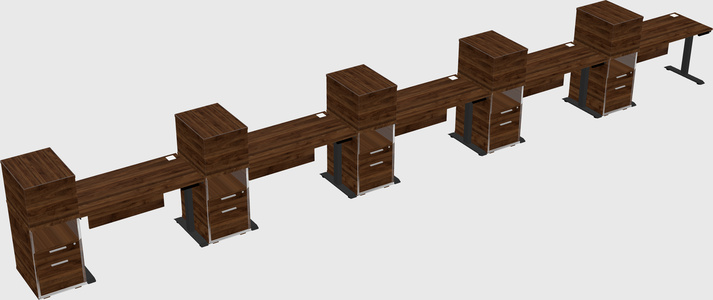 Height-adjustable desk - grade 3 w/cabinet