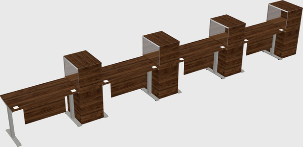 Height-adjustable desk - grade 3 w/cabinet