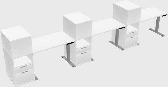 Height-adjustable desk - grade 3 w/cabinet