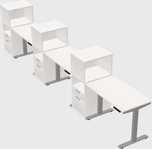 Height-adjustable desk - grade 3 w/cabinet