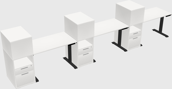 Height-adjustable desk - grade 3 w/cabinet
