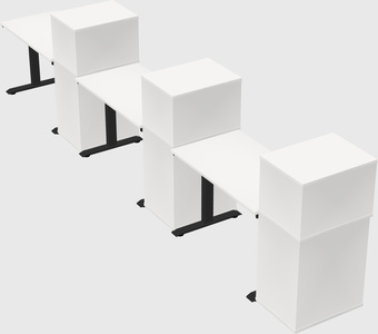 Height-adjustable desk - grade 3 w/cabinet