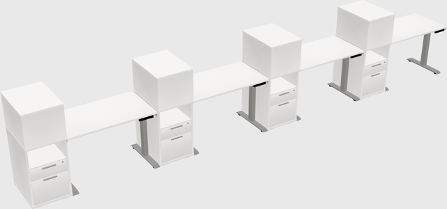 Height-adjustable desk - grade 3 w/cabinet