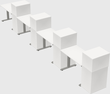 Height-adjustable desk - grade 3 w/cabinet