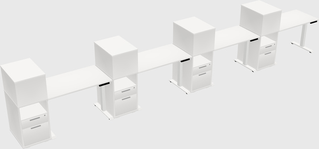Height-adjustable desk - grade 3 w/cabinet
