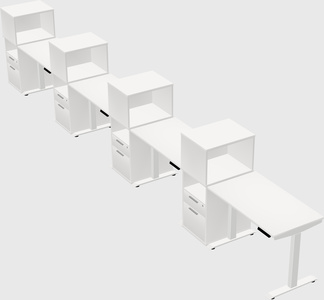 Height-adjustable desk - grade 3 w/cabinet