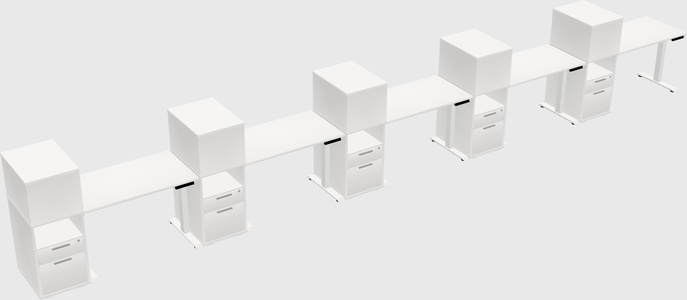 Height-adjustable desk - grade 3 w/cabinet