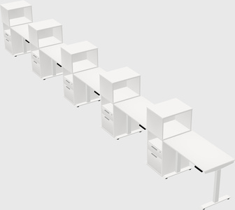 Height-adjustable desk - grade 3 w/cabinet