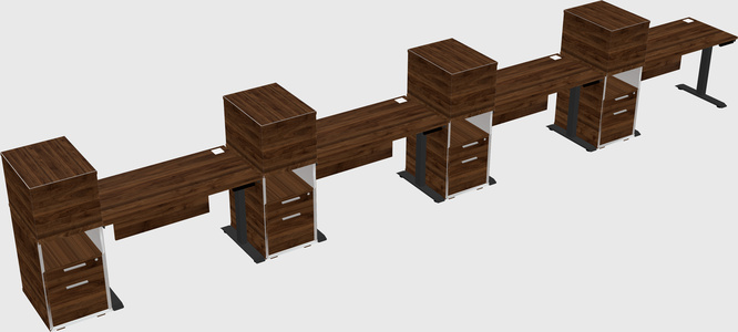 Height-adjustable desk - grade 3 w/cabinet
