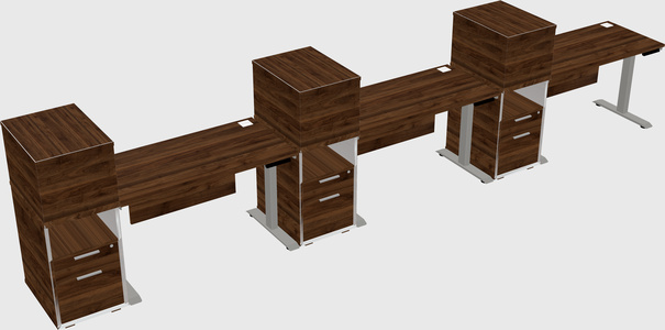 Height-adjustable desk - grade 3 w/cabinet